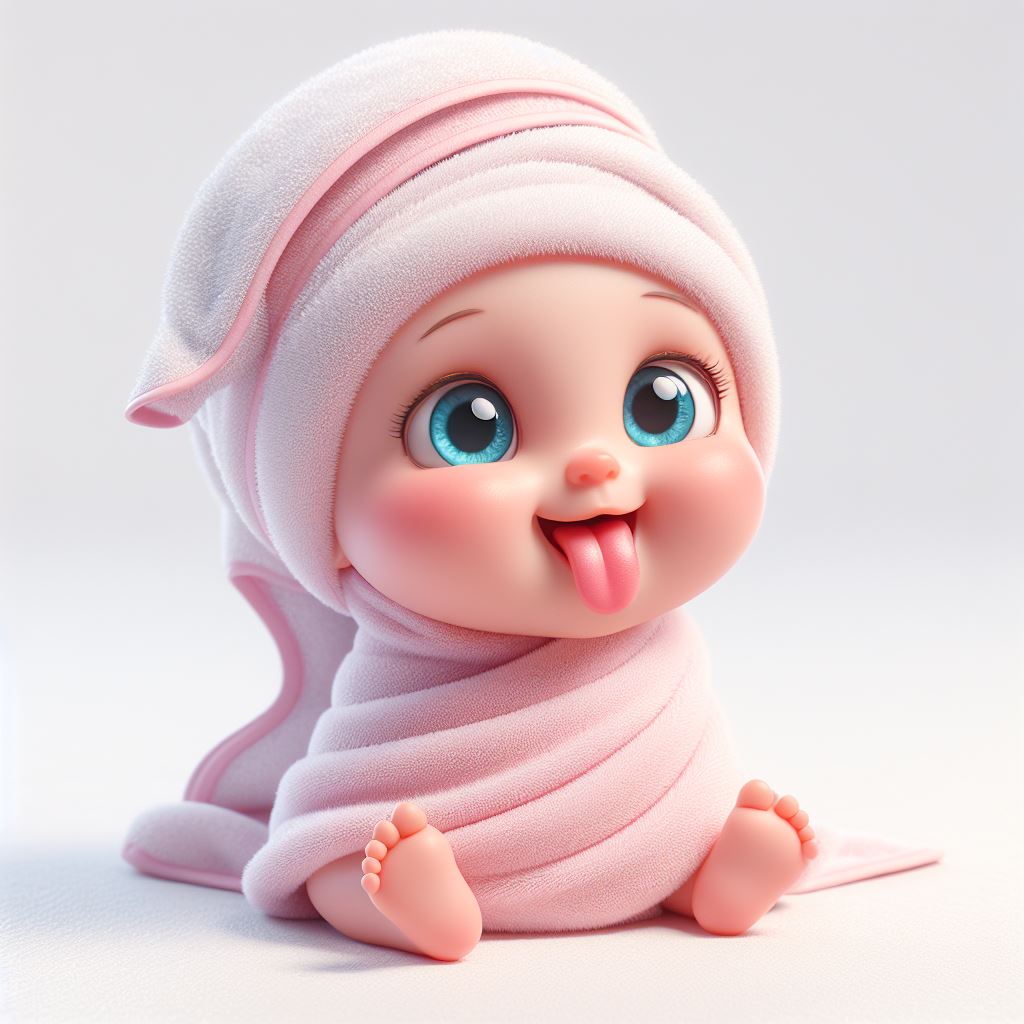 Free Digital Wallpaper: Baby Wrapped in Pink Blanket