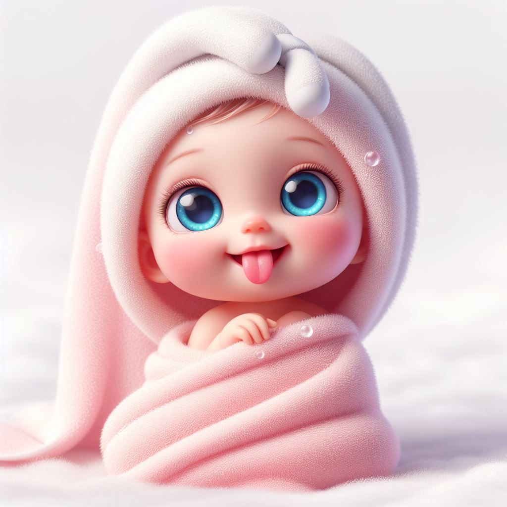 Free Download: Cute 3D Baby Wallpaper with Pink Blanket