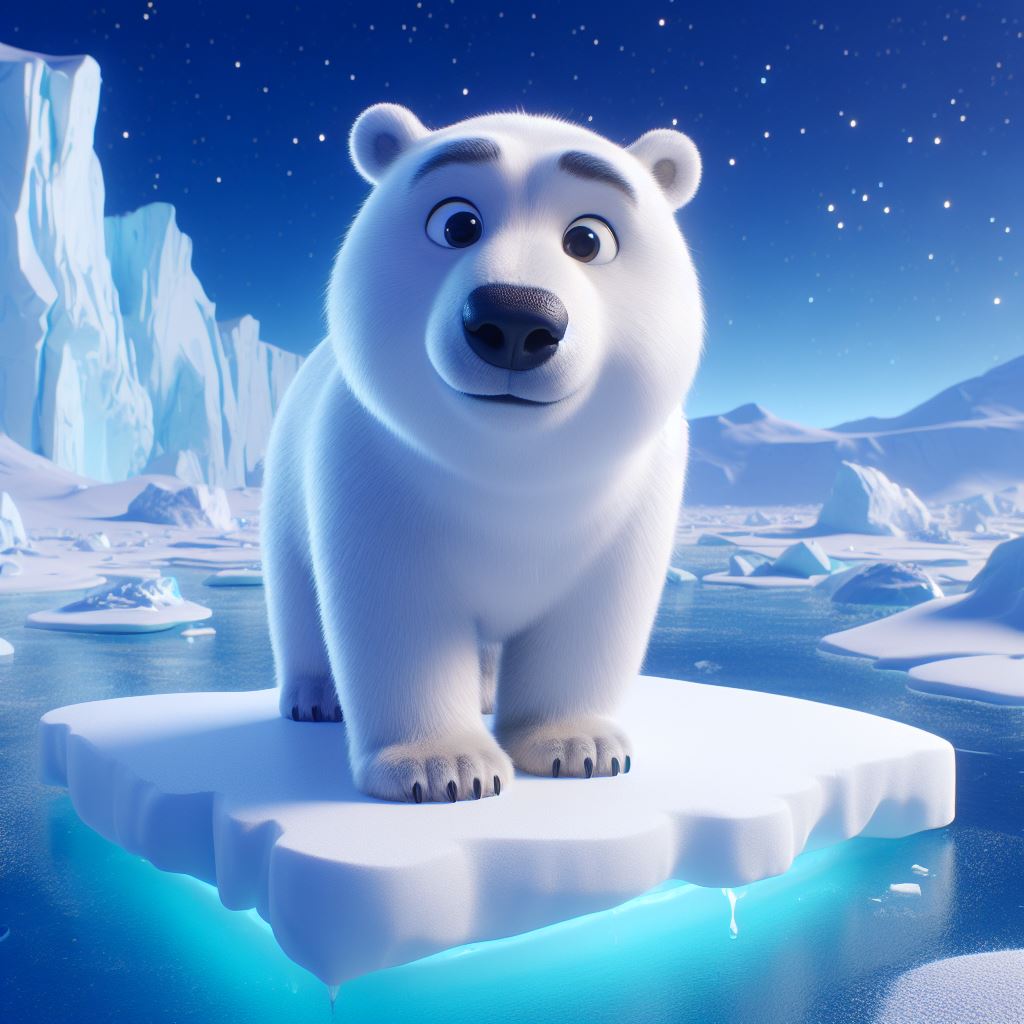 Download Here: Wide Format Polar Bear Caricature in 3D Cartoon Style