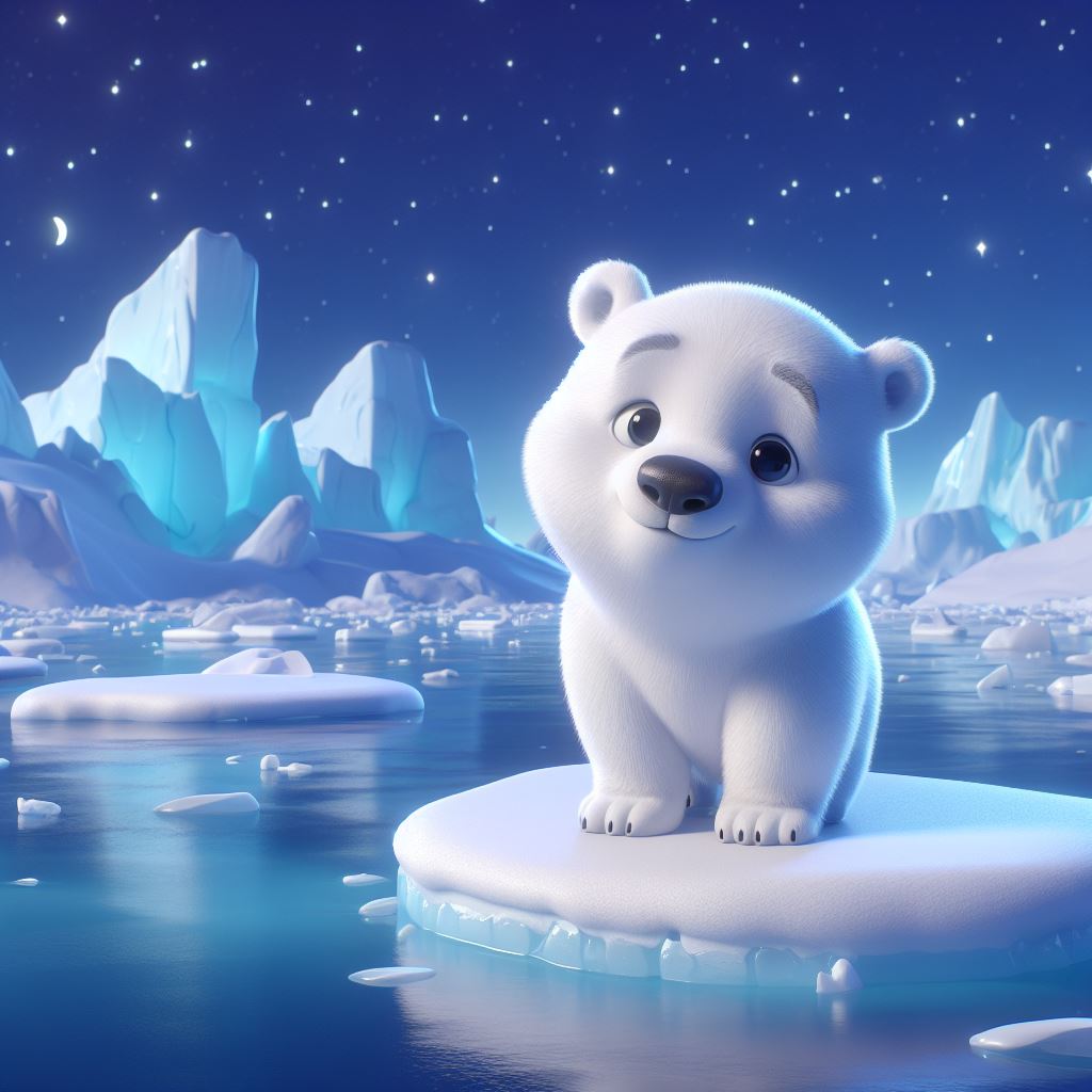 Free Download: Wide Format 3D Cartoon Polar Bear Artwork