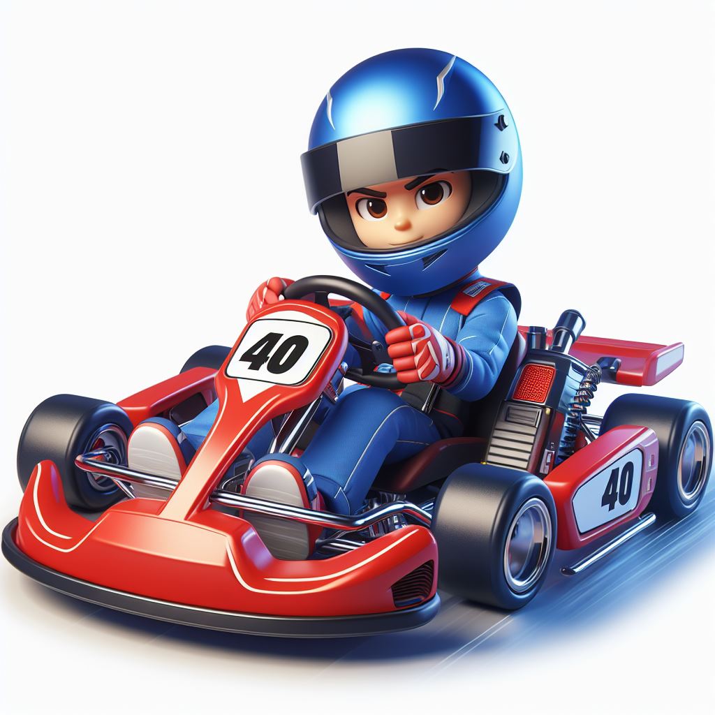 High-Speed Kart Racing: 3D Cartoon Character in Action