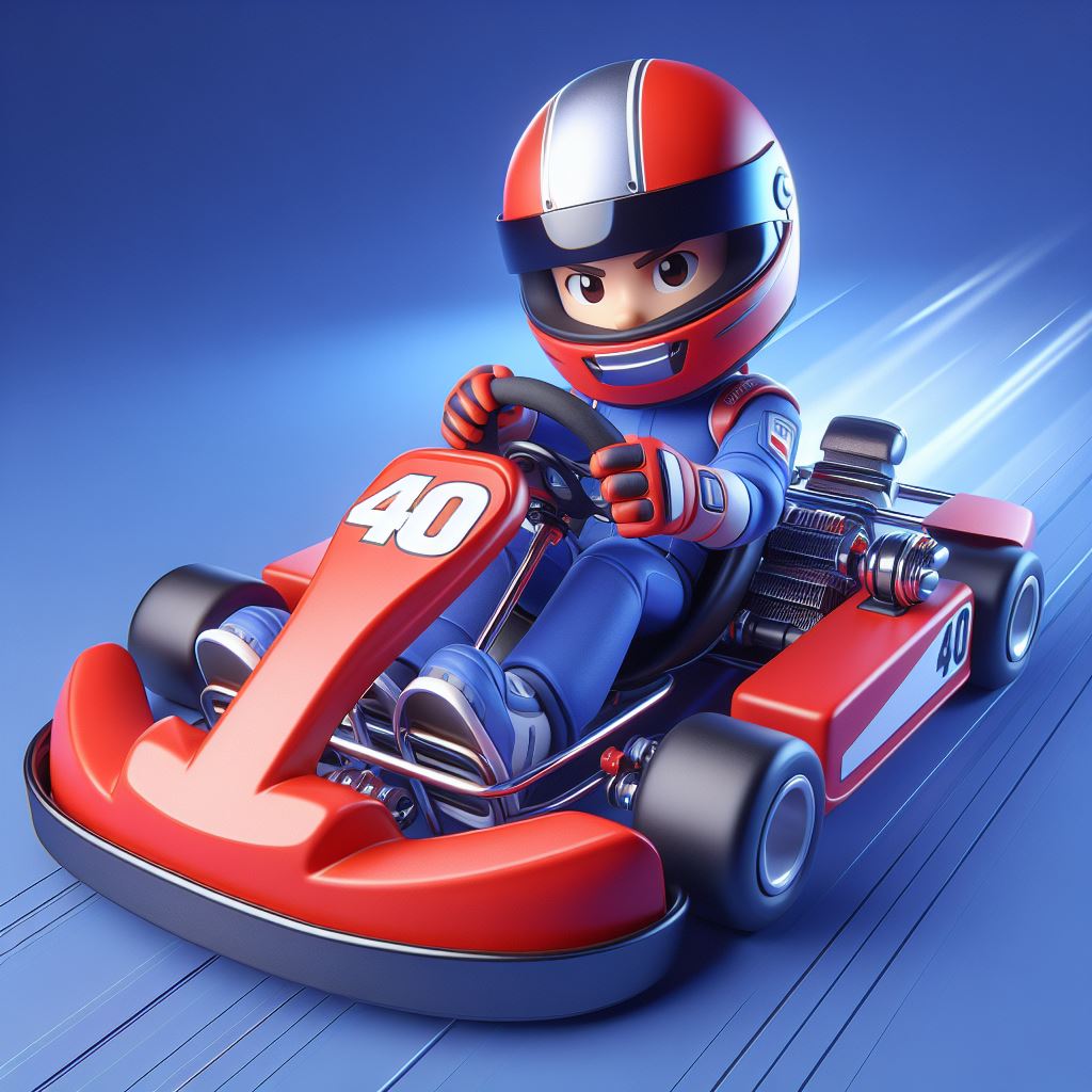 Dynamic Go-Kart Racing Image: 3D Cartoon Style Character in Action