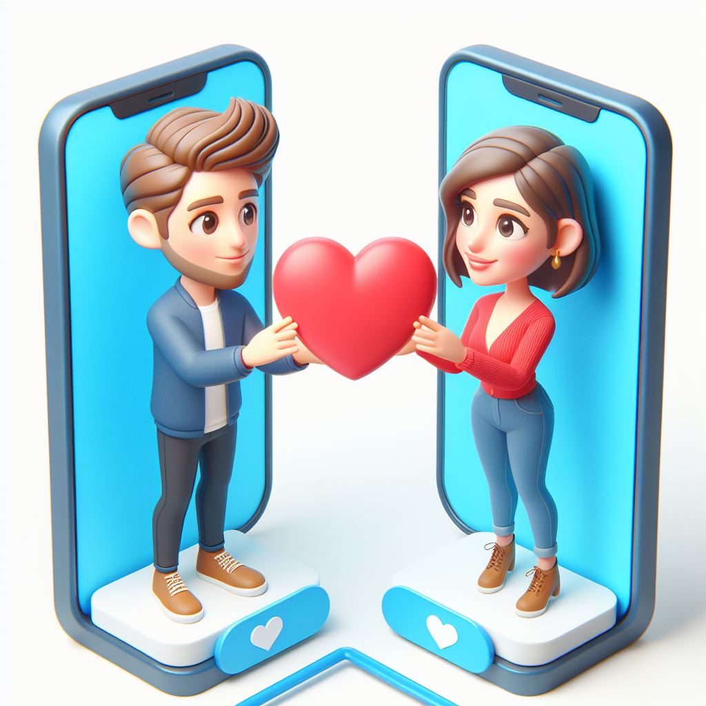 Digital Love Connection: 3D Cartoon Characters on Dating App