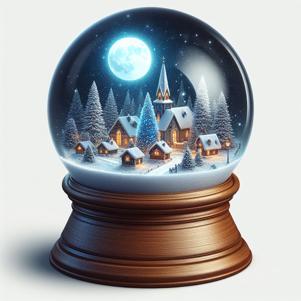 Download Now: Detailed Winter Village Snow Globe