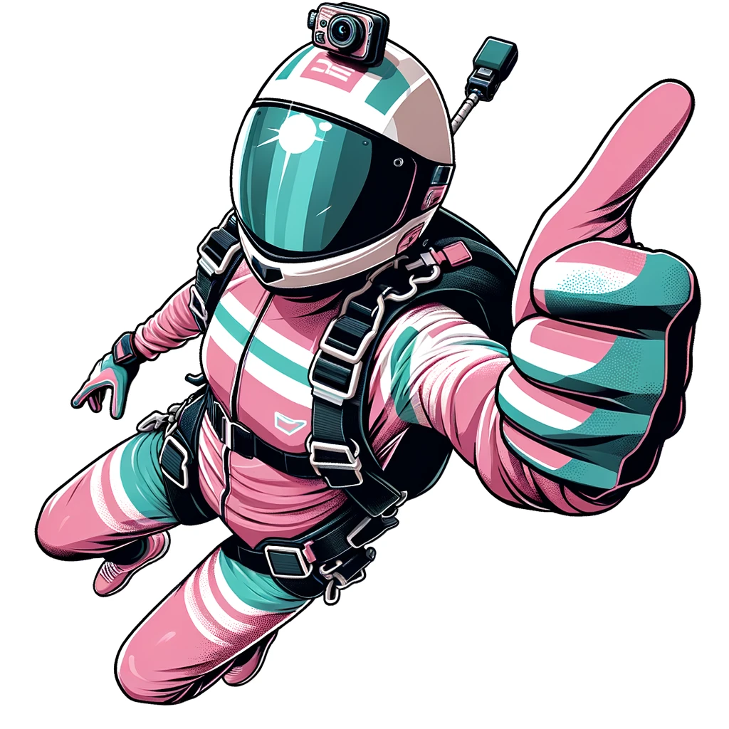 Free Download: Digital Illustration of Skydiver in Dynamic Free-Fall Pose