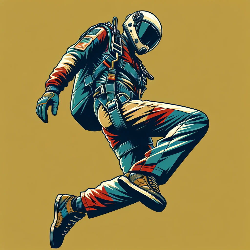 Free Digital Illustration: Skydiver in Dynamic Free-Fall Pose