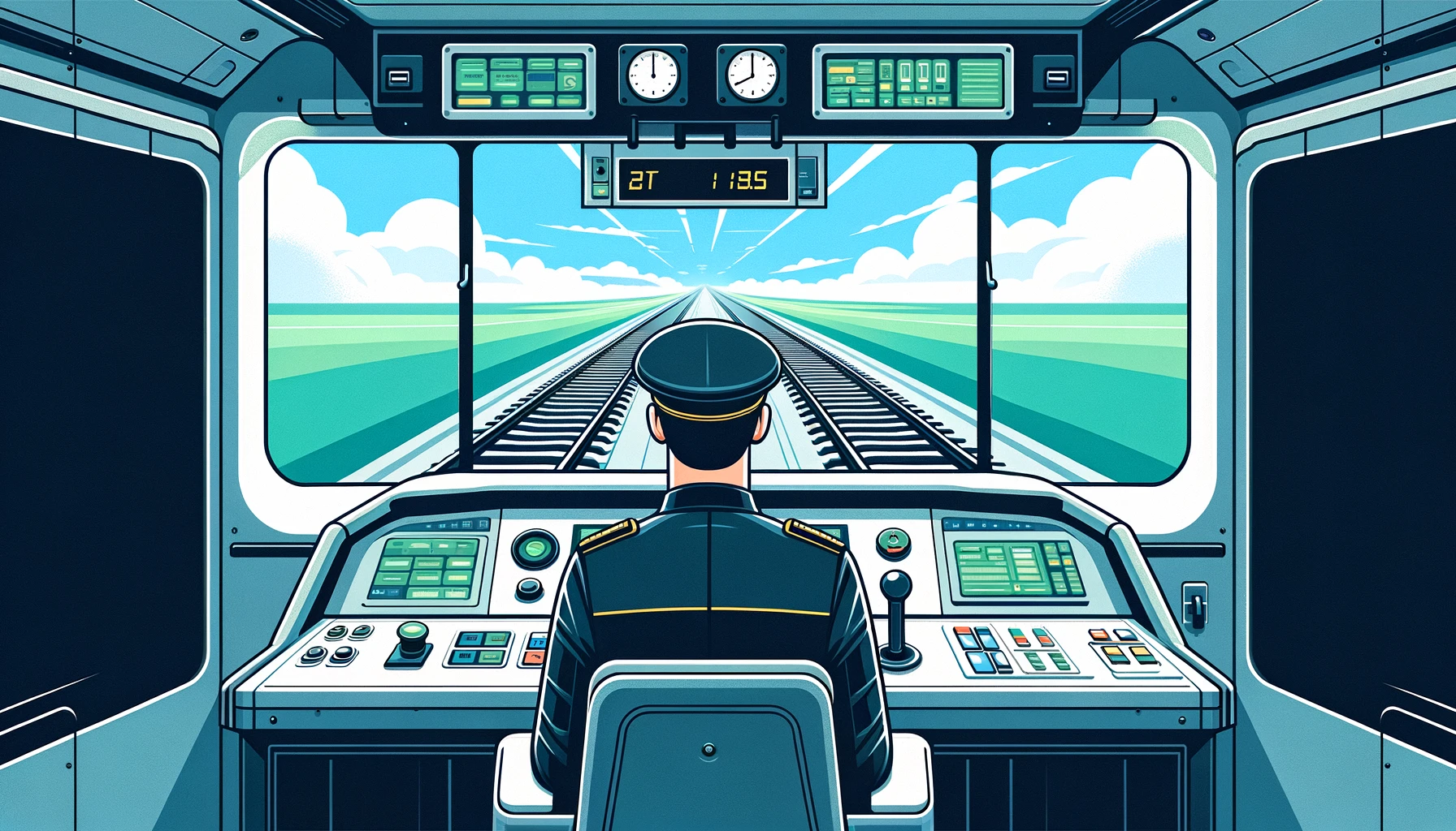 Free Download: Train Driver's Perspective Digital Illustration