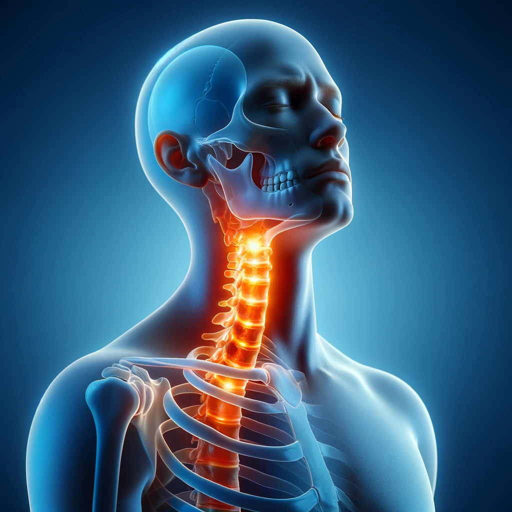 Free 3D Medical Art: Illustration of Neck Pain and Cervical Spine