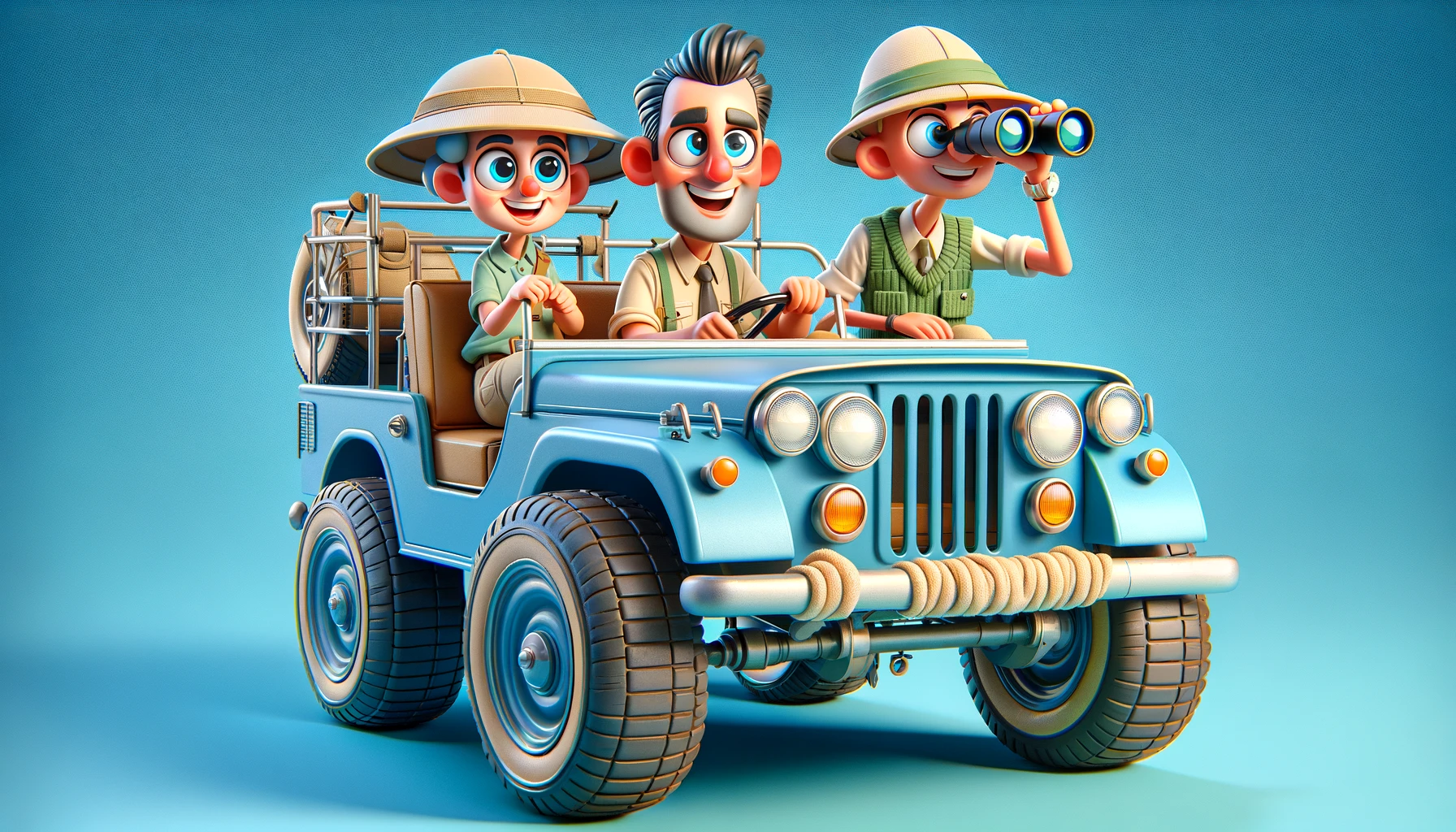 3D Caricature Safari Scene: Free Download Available