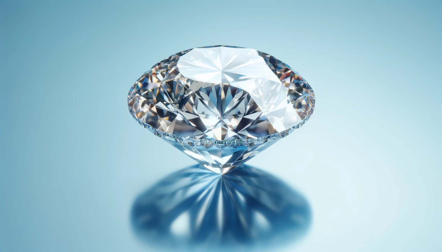 3D Diamond Render: High-Quality Jewel on Light Blue Background