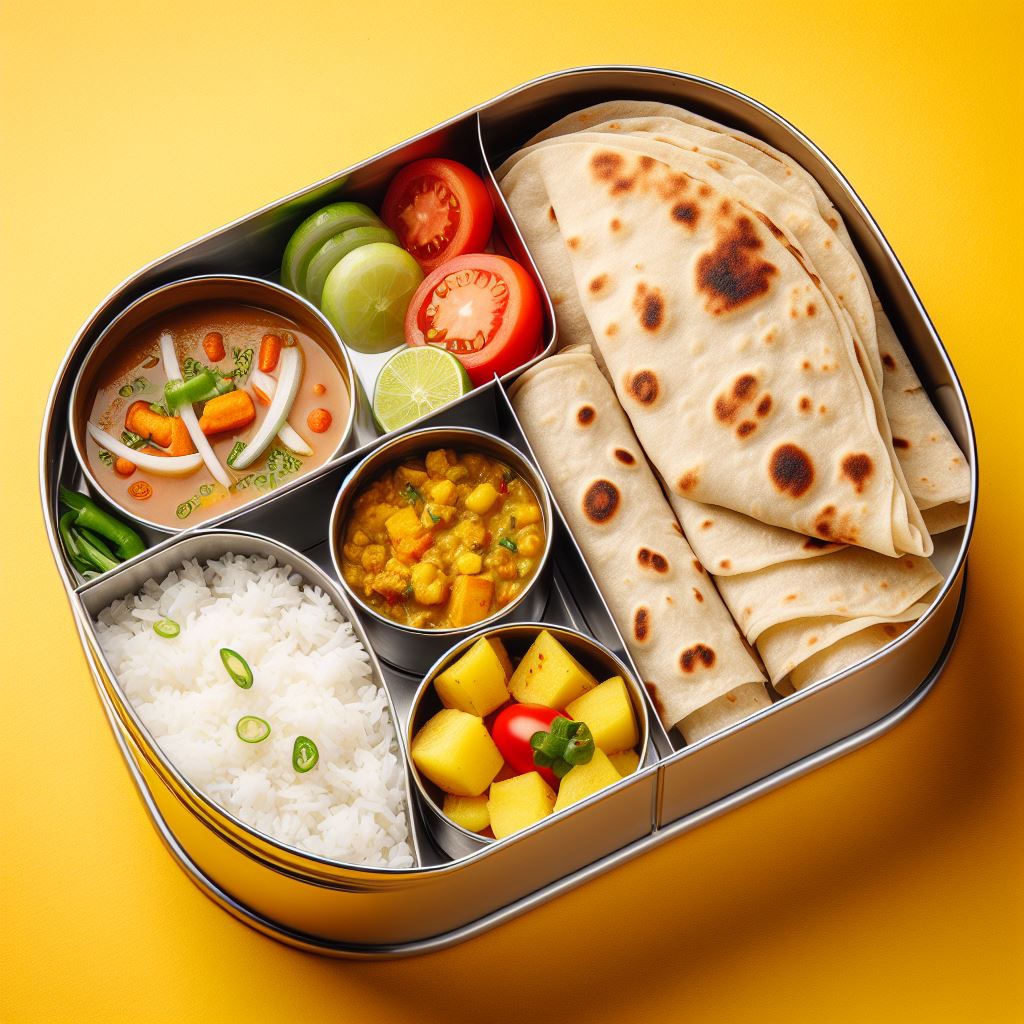 Instant Download: Indian Tiffin Lunch Menu High-Quality Image