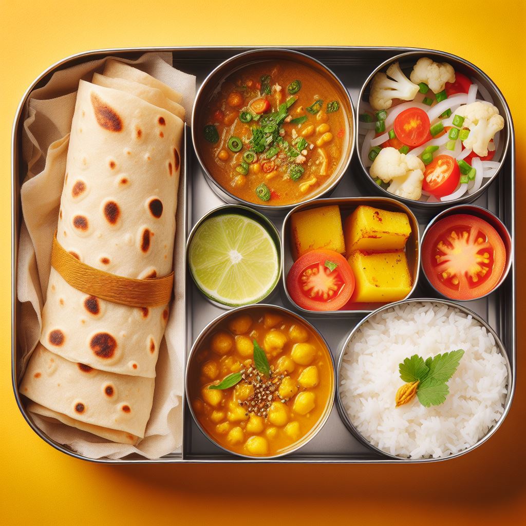 Free Download: Typical Indian Lunch in Stainless Steel Tiffin Picture