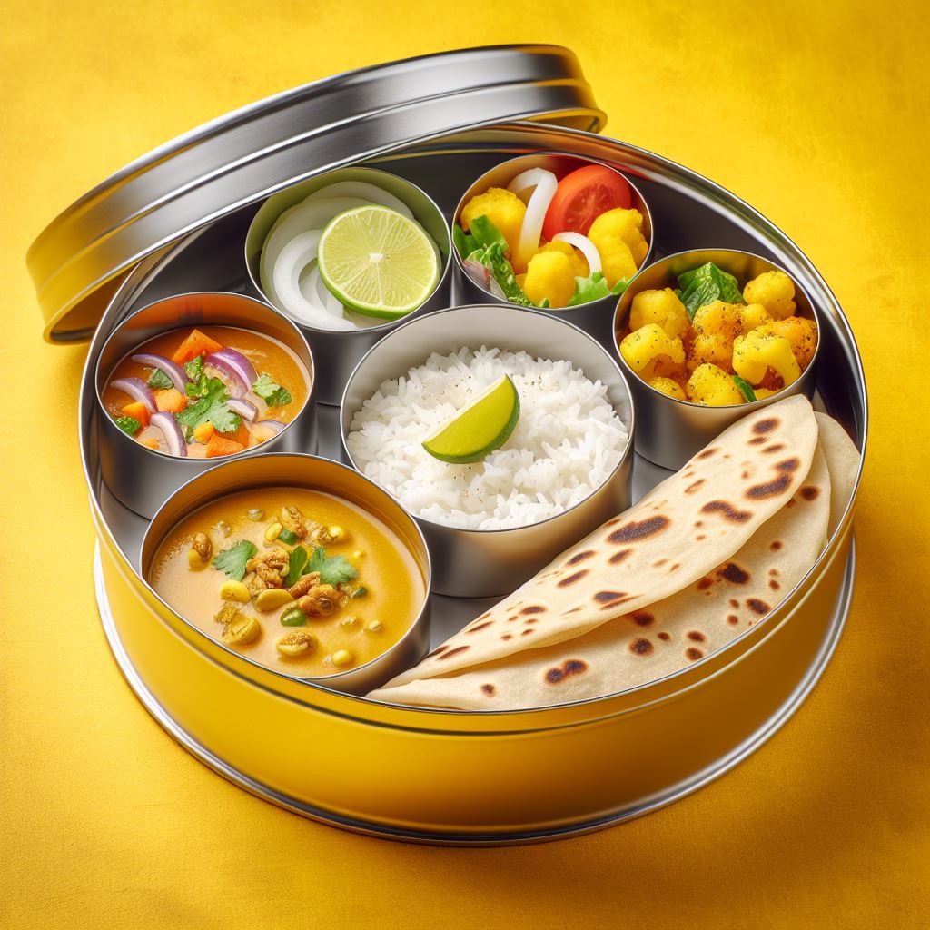 Free Download: North Indian Lunch Menu in Stainless Steel Tiffin Image