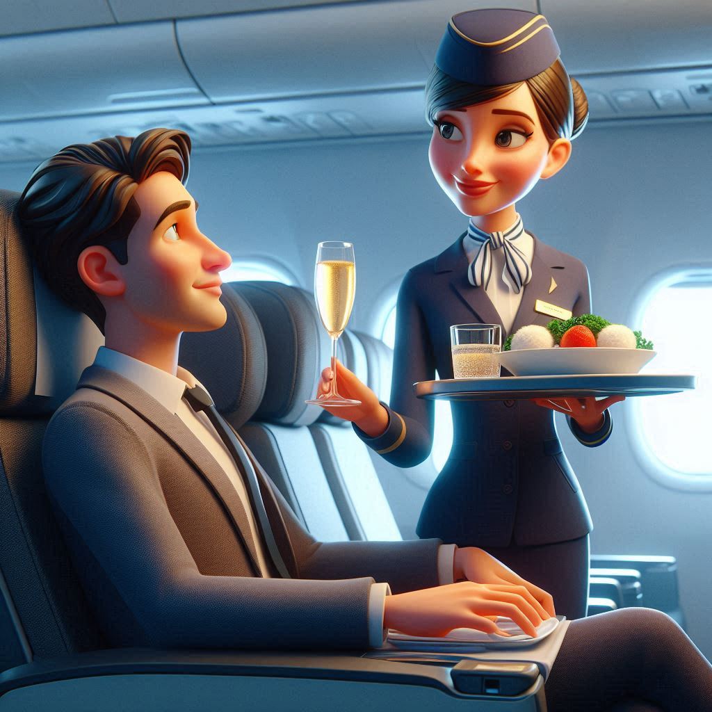 Free AI Prompt: Create 3D Animated Caricature of Flight Attendant