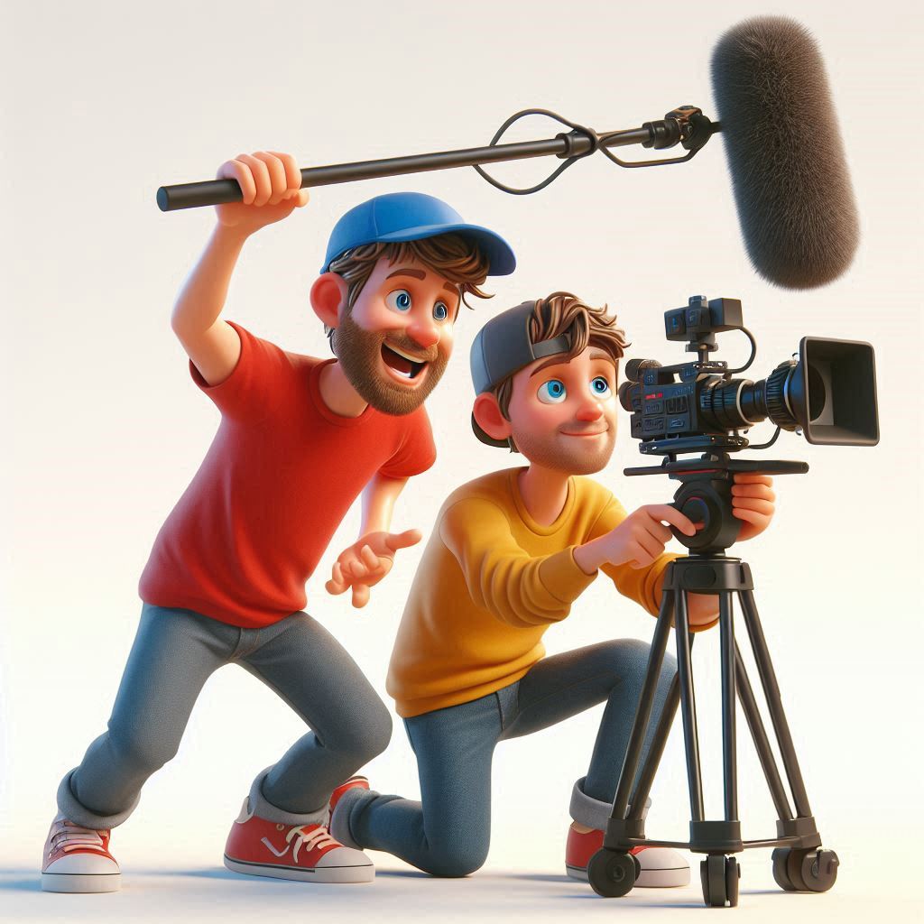 Free AI 3D Rendering: Create a Caricature of Collaborative Film Crew