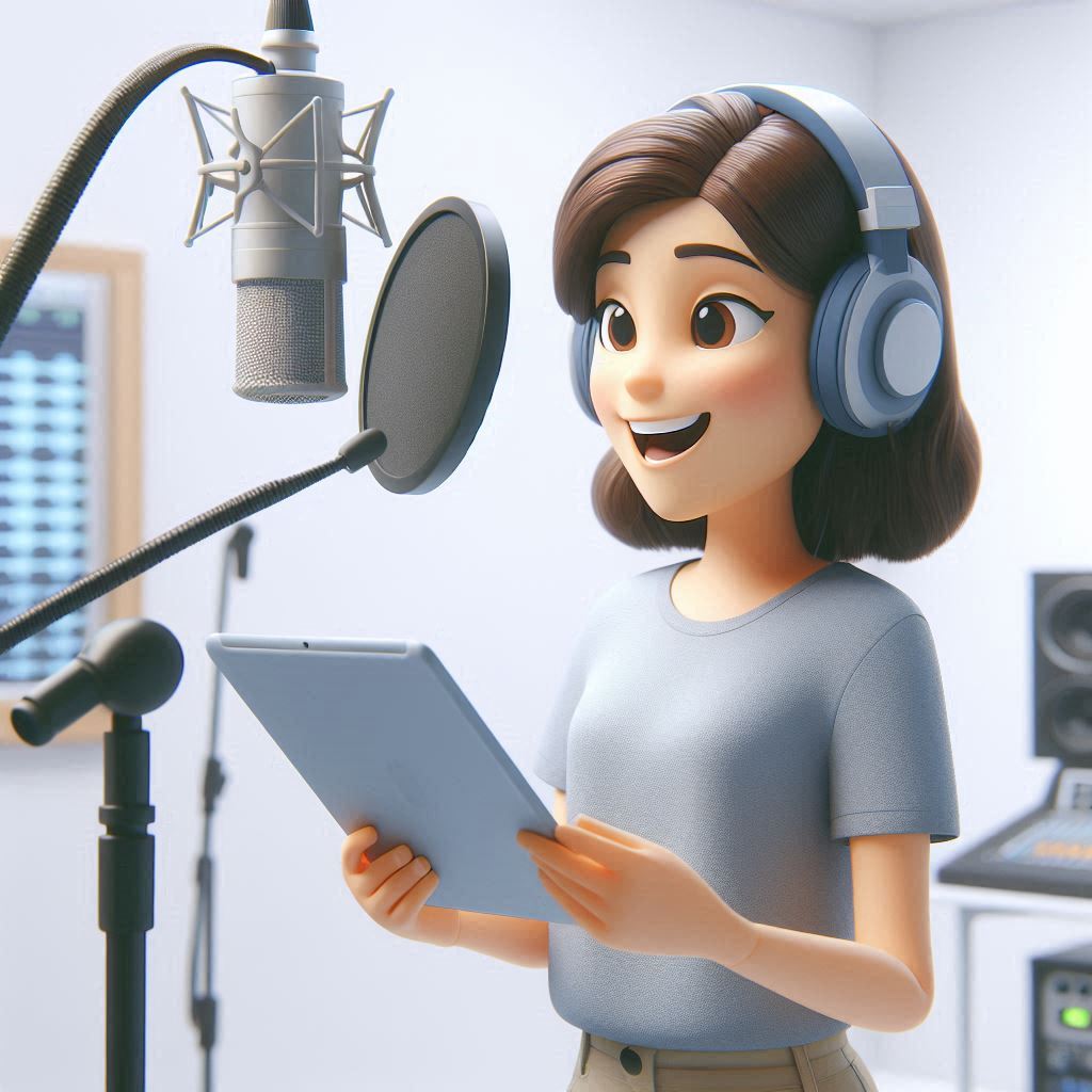 Free AI Prompt: Create 3D Avatar of Female Voice Actor with Headphones