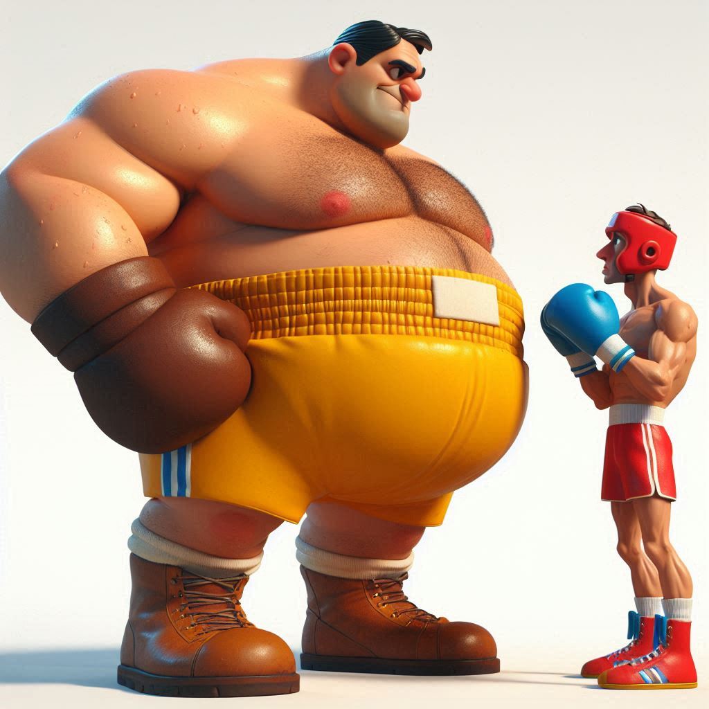 Free AI Prompt: Create a 3D Caricature of Humorous Boxing Match